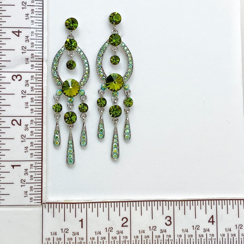 Olivine AB Austrian Crystal Chandelier Earrings e2 - Picture 4 of 4